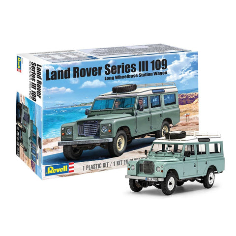 Revell Level 5 Model Kit Land Rover Series III 109 Long Wheelbase Station Wagon 1/24 Scale Model