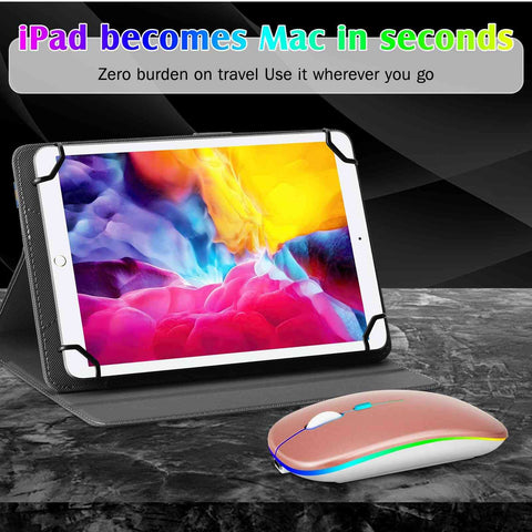 UrbanX 2.4GHz & Bluetooth Mouse, Rechargeable Wireless Mouse for Amazon Fire 7 (2017) Bluetooth Wireless Mouse for Laptop/PC/Mac/Computer/Tablet/Android RGB LED Rose Gold