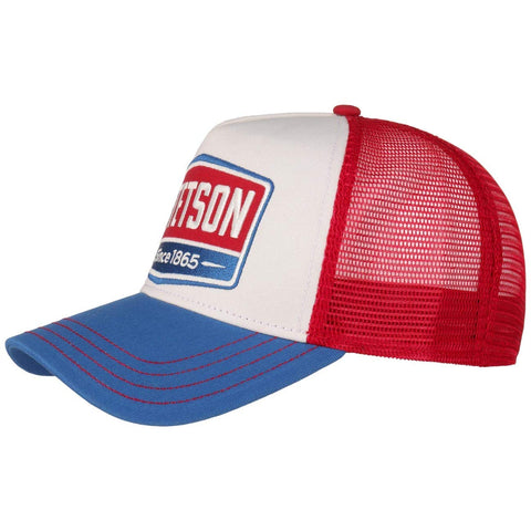 Stetson Highway Trucker Cap Women/Men - mesh Baseball Snapback Snapback, with Peak Summer-Winter - One Size Blue-red