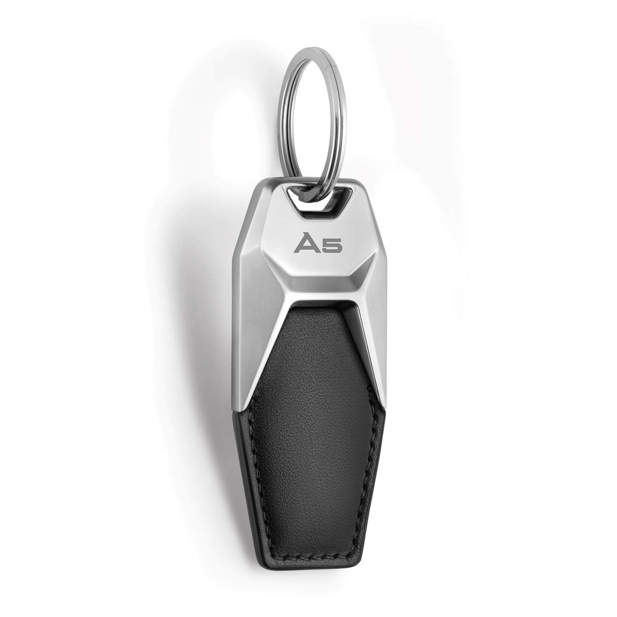 Audi collection 3181900605 Audi A5 Leather Keyring, Black/Silver, M