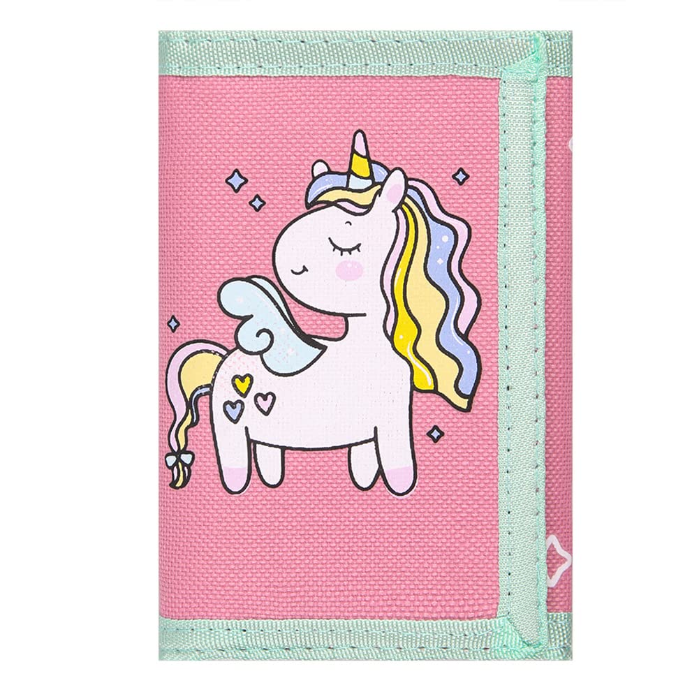 Lamiza RFID Kids Wallet for Girls Boys, Little Girls Wallet for Kids with Magic Sticker, Toddler Wallet for Girls with Coin Pocket, Unicorn Wallet Girls for Christmas/Birthday Gift Ideas (Unicorn 03)