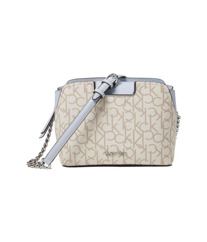 Calvin Klein Finley Tripe Compartment Signature Crossbody, Vanilla/Khaki/Ice