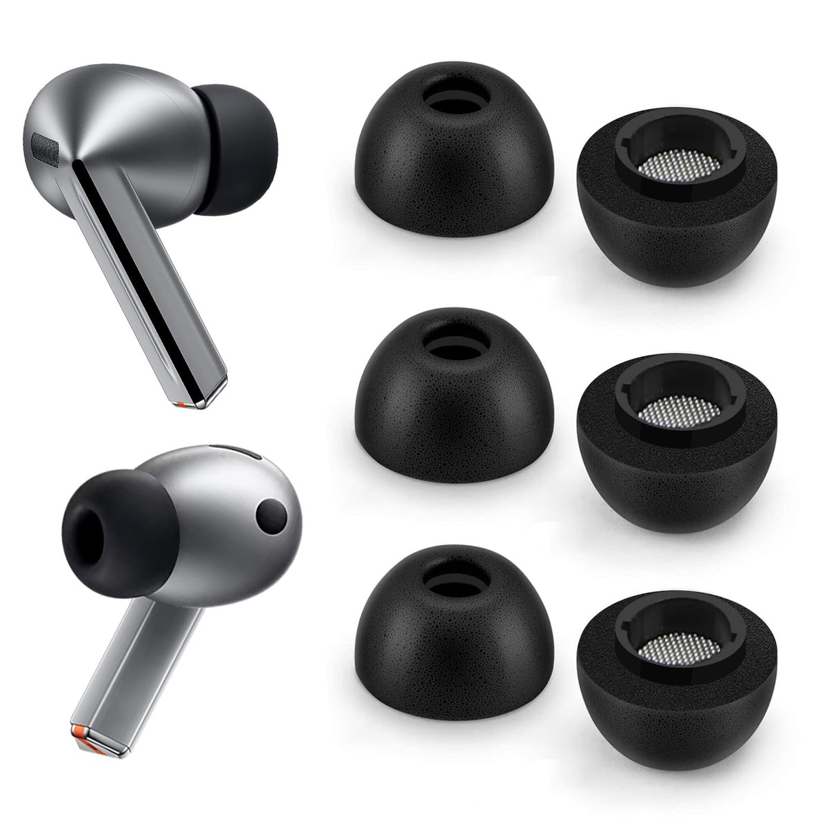 Foam Ear Tips for Samsung Galaxy Buds3 Pro - Ultimate Comfort and Unshakeable Fit with Memory Foam Earbud Tips, Earbud Replacement Tips for Galaxy Buds 3 Pro - M