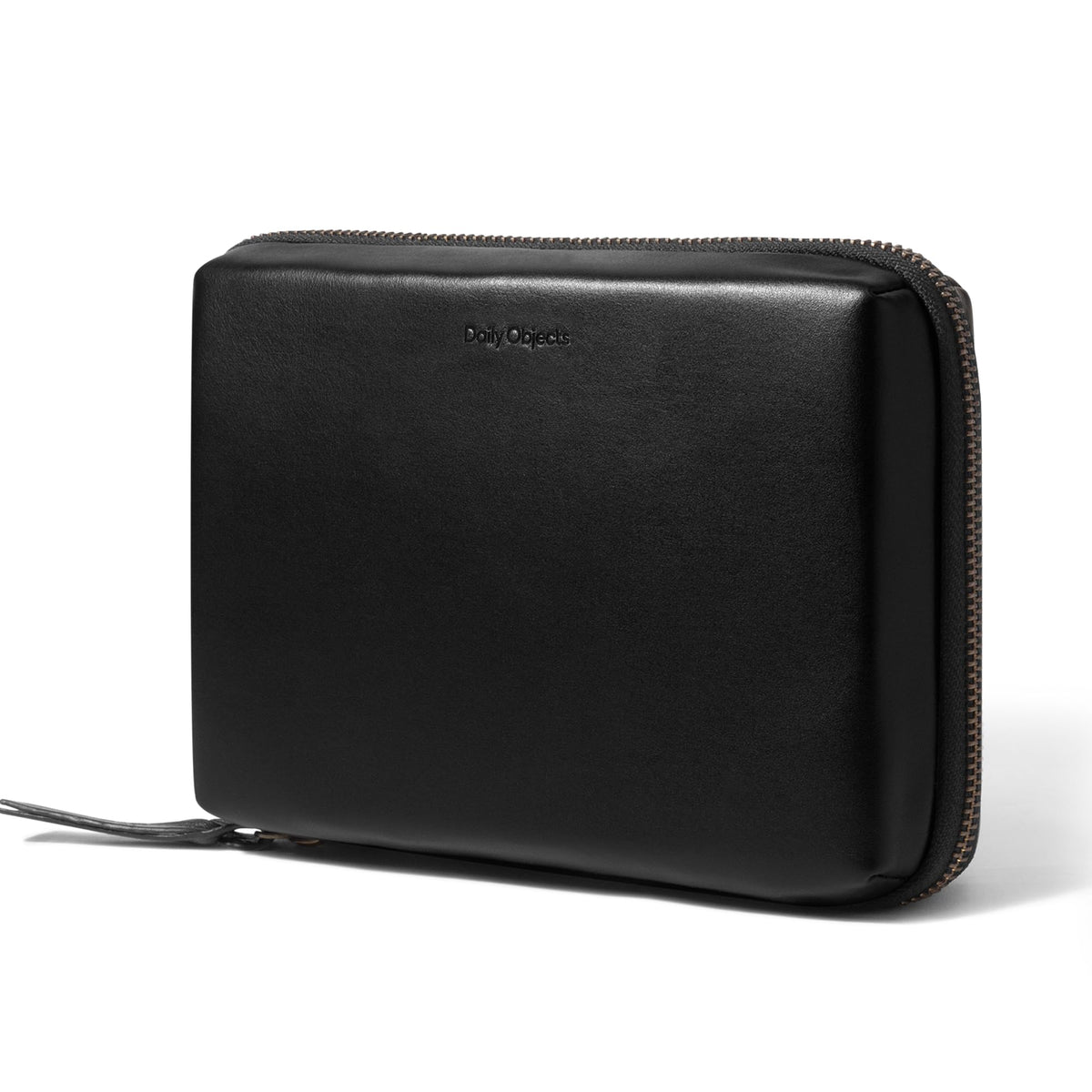 DailyObjects Faux Leather Travel Digital Accessories Storage Bag Portable Gadget Organizer Case Regular Zippered Tech Kit Organizer Pouch for Memory Cards - Black