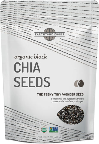 EARTHTONE Black Chia Seeds Organic | USDA Non-GMO Raw Chia Seed for Weight Loss | Gluten Free, Keto Friendly | Omega-3s, Vegan Protein, 16 oz