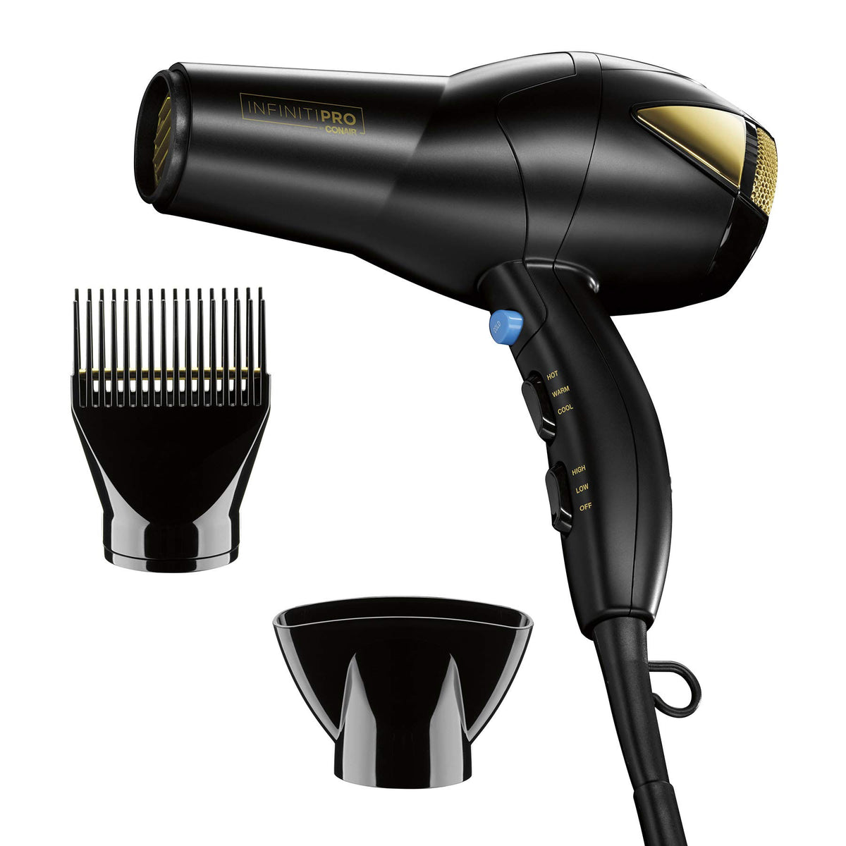 INFINITIPRO by CONAIR 1875 Watt Salon Hair Dryer for Coarse, Thick, Wavy, Curly, and Frizzy Hair