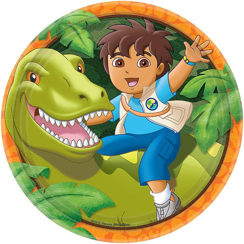 Amscan Diego's Biggest Rescue Birthday Party Round Lunch Plates, 9", Multi