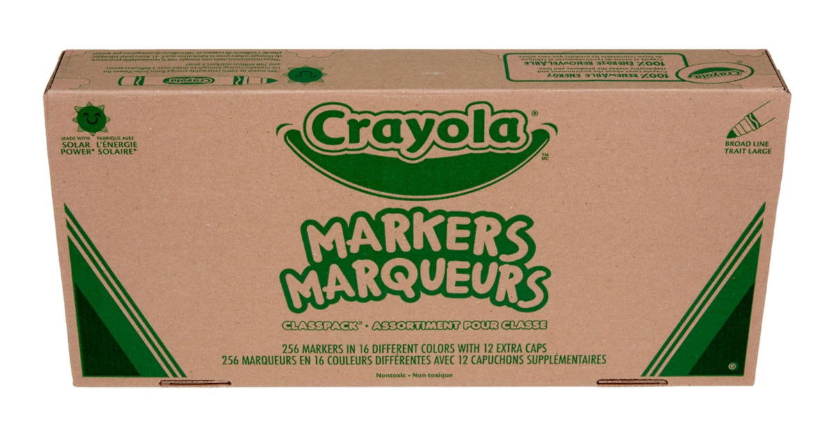 CRAYOLA Broad Line Markers, Bulk School Supplies For Teachers, Kids Markers For School, 256 Count
