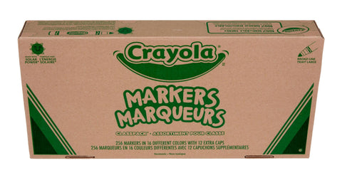 CRAYOLA Broad Line Markers, Bulk School Supplies For Teachers, Kids Markers For School, 256 Count