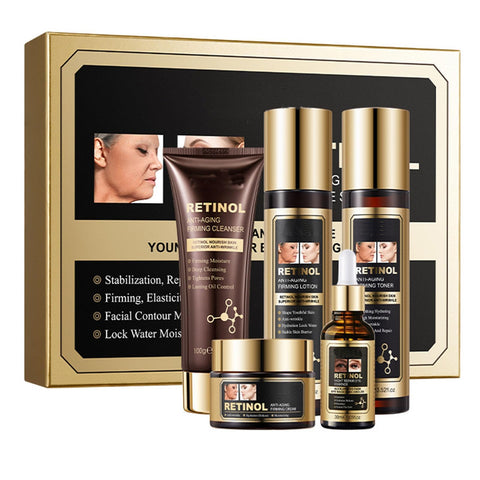 Generic Retinol Skin Care Set,5Pcs Anti Aging Skin Care Sets for Women, Face Routine Set for Teenage Girls,Include Retinol Cleanser, Toner, Lotion, Face Serum, Moisturizer Cream