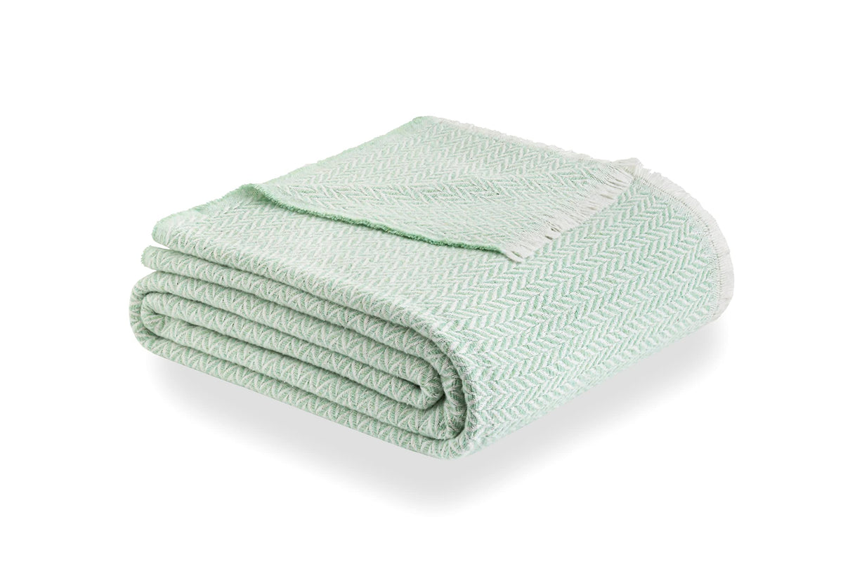 Todocama - Extra Soft Cotton Blanket, Four Seasons, Multipurpose Sofa Quilt, Plaid for Bed, Foulard Blanket, Bed Cover, Sofa Cover, Mint Green, 230 x 240 cm, PRCMAMSVEMI230X240