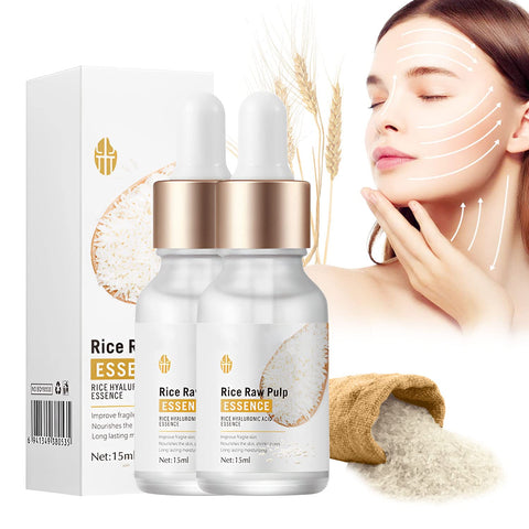 Crema De Arroz Para La Piel De Cara Y Cerrar Los Poros Quitar Manchas, Crema De Arroz Para Blanquear La Piel, White Rice Serum for Face, Deep Moisturizing Nourish Facial Serum Essence(2pcs)