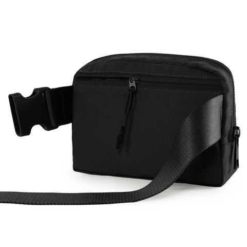 ODODOS Unisex Mini Belt Bag with Adjustable Strap Small Fanny Pack for Workout Running Traveling Hiking, Black