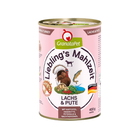 LieblingÂ´s Mahlzeit Favourite's Meal Wet Food Salmon and Chicken, Pack of 6 x 400 g