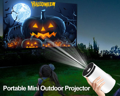 Mini Projector 4K 1080P Support, Portable Projector WiFi6 BT 5.0 Android 11, Smart Projector Auto Horizontal Correction,180°Rotatable Outdoor Movie Projector Compatible with Phone