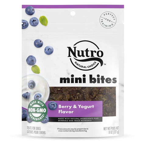 NUTRO Mini Bites Dog Treats Berry & Yogurt Flavor, 8 oz. Bag