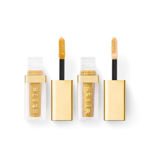 stila Double Dip - Suede Shade and Glitter & Glow Liquid Eye Shadows, Spicy Mustard, 0.14 fl. oz.