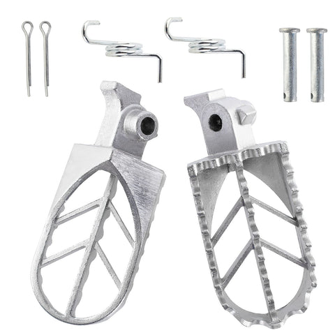 QAZAKY Stainless Steel Foot Pegs Rest Footpegs Compatible with Yamaha PW50 PW80 BW80 DT50 RT100 RT180 T225S TT225T TTR110 TTR90 TW200 WR200 WR250 WR500 XT250 XT350 XT600 YZ125 YZ250 YZ490 YZ80