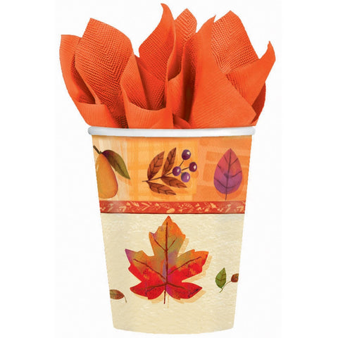 Watercolor Leaves - 9 oz. Paper Cups Party Accessory
