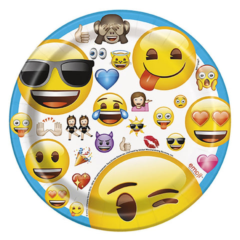 Unique Official Emoji Party Supplies 7 inch Round Plates (8 count)