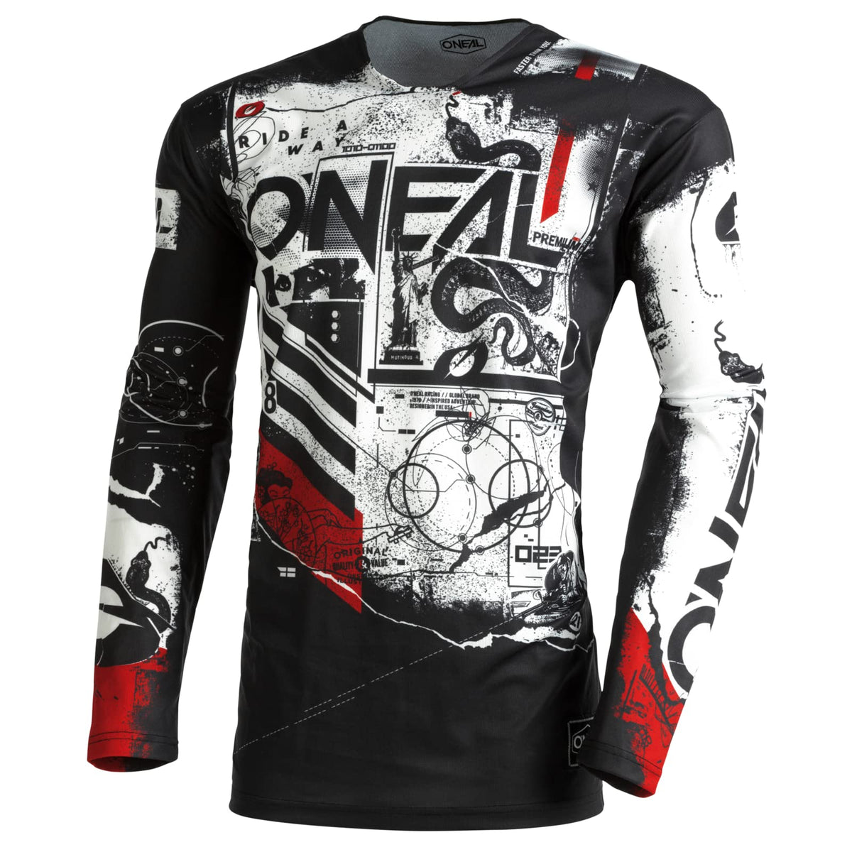 O'Neal mens Athletic Mayhem Scarz Jersey, Black/White, XX-Large