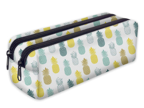 Pencil case with 2 Compartments Toiletry-Bag Vanity Case Make up Purse Phone Handbag Pencil-Bag Holder Ananas [107]