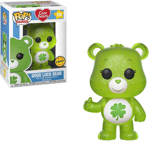 Funko Pop! Animation: Care Bears - Good Luck Bear Glitter Chase Vinyl Figure (Includes Compatible Pop Box Protector Case)