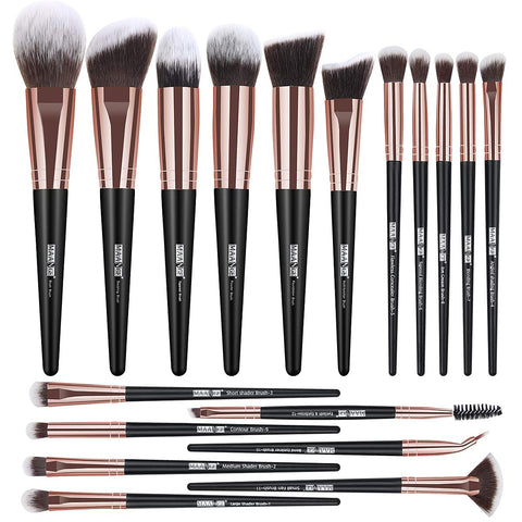 Makeup Brushes,MAANGE 18 Pcs Makeup Brush Set Premium Synthetic Make up Brush Set for Contouring Concealer Foundation Powder Eye Shadows Blush Cruelty-Free Makeup Brushes with Black Gold Handle