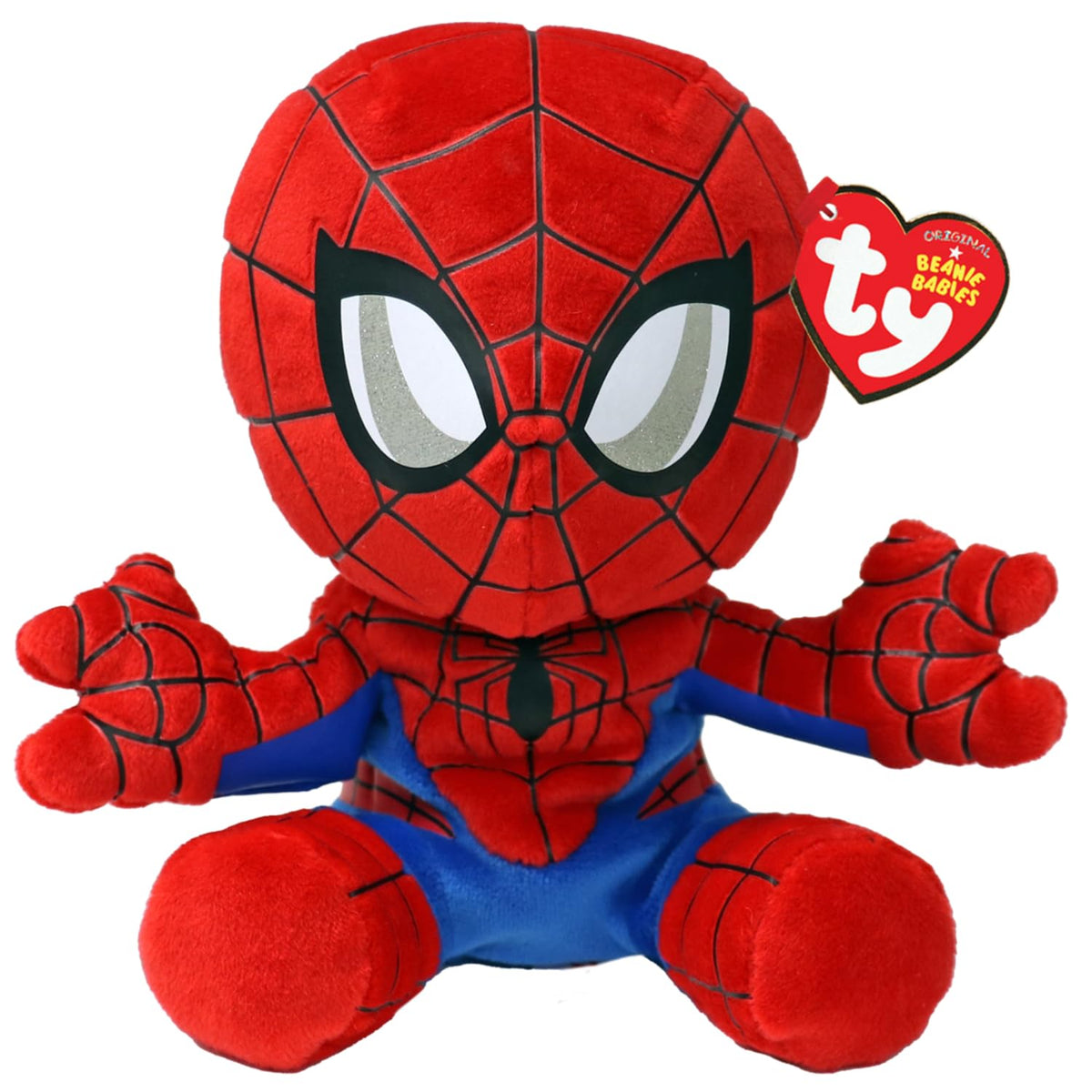 TY Spiderman Marvel Avengers Beanie Babies Regular, Licensed Beanie Baby Soft Plush Toy, Collectible Cuddly Stuffed Teddy