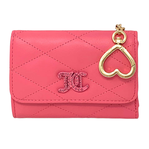 Juicy Couture Double Sided Trifold Wallet (Pink Lemonade Quilted)