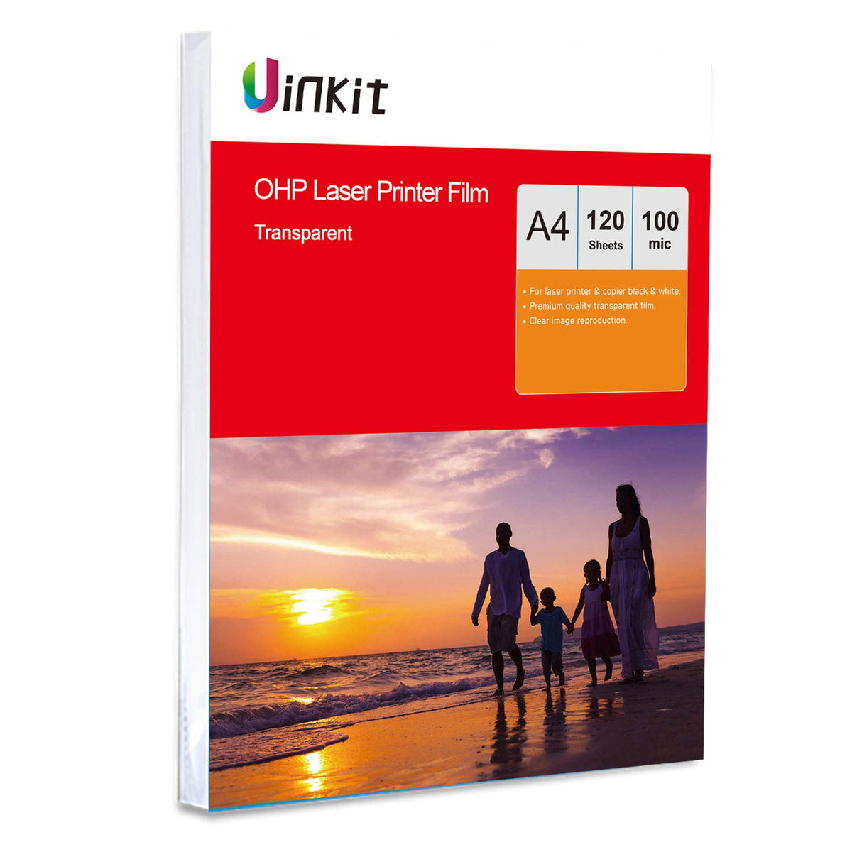 OHP Film Overhead Projector Film - 120 Sheets A4 Laser Jet Printer and Copier Transparency Film Uinkit