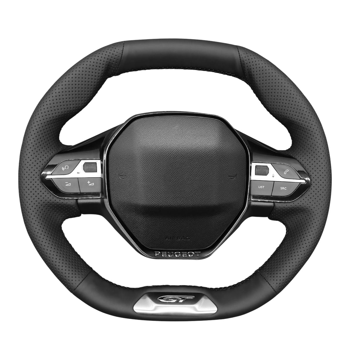 MEWANT Genuine Leather Non-Slip Steering Wheel Cover for Peugeot 208, 308, 2008, 3008, 508, SW, 5008 Car Accessories