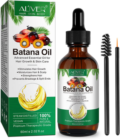 Batana Oil for Hair Growth, Natural Batana Oil, Prevents Hair Loss, eliminates Split Ends & Increases Shine, Batana Oil for Healthier, Thicker, Fuller Hair 60ML