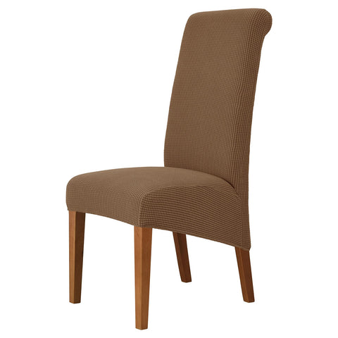 Large Dining Chair Covers High Back Stretch Super Fit Washable Removable Seat Covers Protector Slipcovers for Dining Room (Deep coffee,Set of 4)