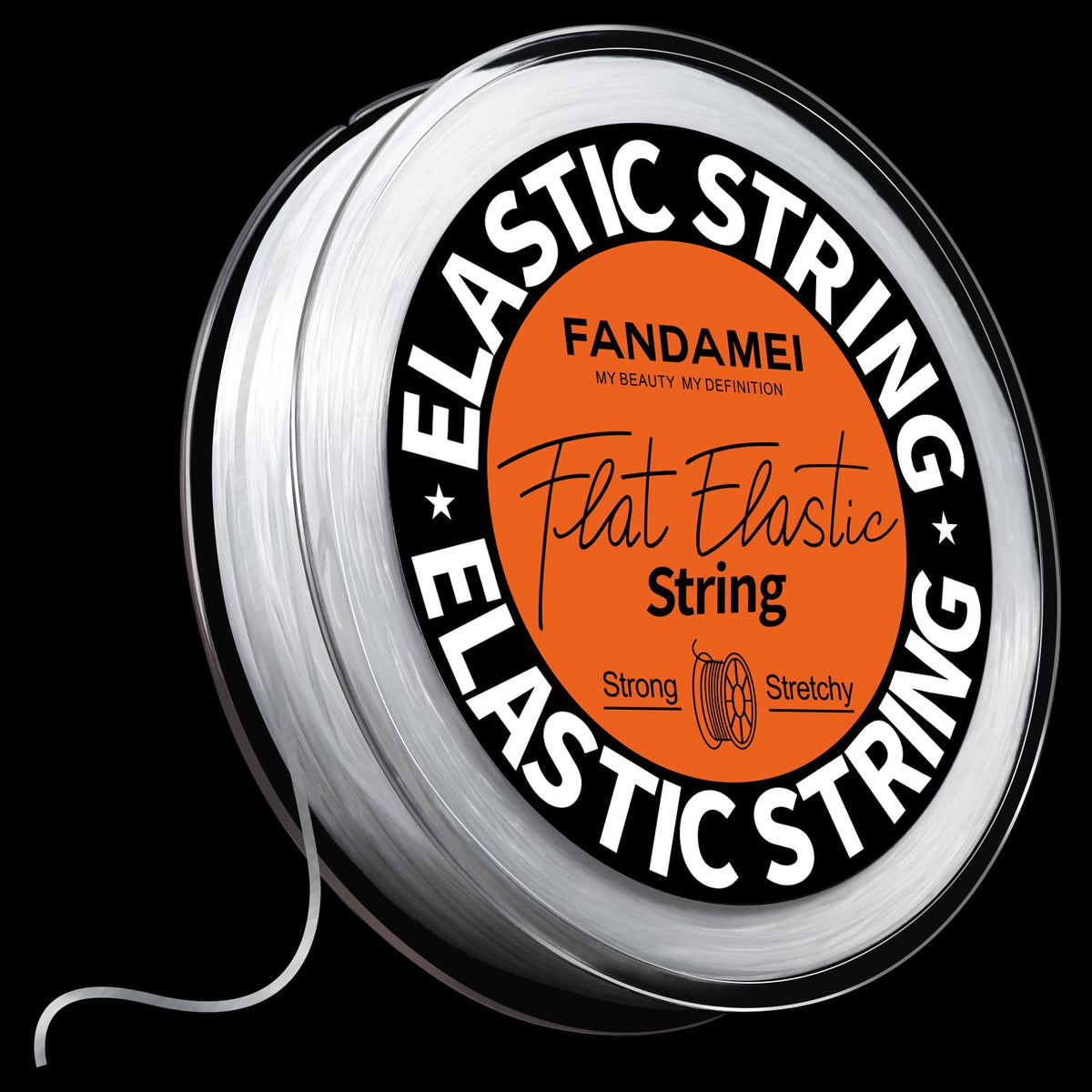 FANDAMEI Elastic String for Bracelets, 0.7mm Stretchy Bracelet String Flat Cord, Elastic Bead Cord String for Bracelets Jewelry Making White, Easy Knotted Elastic Thread for Bracelets Beading 70m