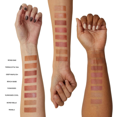 Nudestix Nudies Matte Cream Bronzer 3-in-1 All Over Face Colour for Face, Eyes, and Lips w/Blending Brush (Sunkissed)