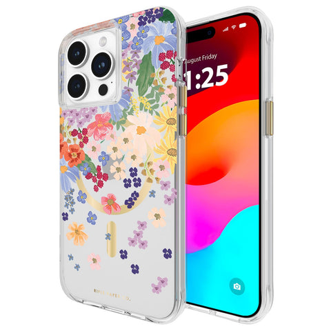 Rifle Paper Co. iPhone 15 Pro Max Case [Compatible with MagSafe] [12ft Drop Protection] Cute iPhone Case 6.7" with Floral Pattern, Anti-Scratch Tech, Shockproof Material, Slim Fit - Margaux