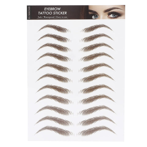 6D Eyebrow Tattoo Sticker Professional Waterproof Eyebrow Transfer Sticker Eyebrow Makeup Tool for Women and Girls (Brown)(BROWN-10)