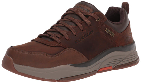 Skechers USA Men's Men's Waterproof Leather Oxford, Brown, 12