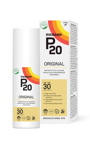 RIEMANN P20 Original SPF30 Spray 100ml Advanced Sunscreen Protection, High Performance Triple Protection + Sweat Resistance, Durable Protects up to 10 Hours, Very Water Resistant, High UVA Protection