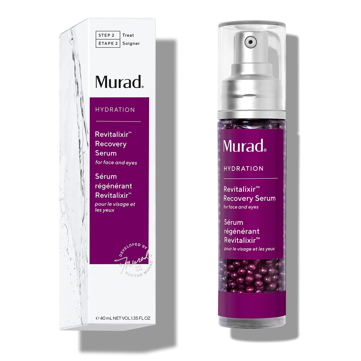 Murad Revitalixir Recovery Serum - Hydration Anti-Aging Serum -Brightening Eye Puffiness Reducing Treatment Visibly Relaxes Wrinkles - For Face and Eyes,1.35 Fl Oz
