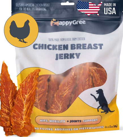 HAPPYGREE Made in USA Premium Dog Treats - New Single Ingredient - Organic Duck & Chicken Jerky, Sweet Potato for Large - Small Dogs - NO Additives NO Fillers NO GMO (Duck Jerky, Large)