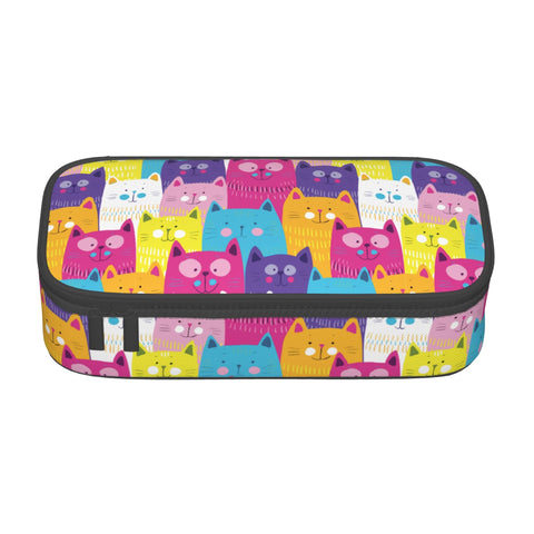 wiuurs Cat Pencil Case Big Capacity Pencil Bag with Zipper Stationery Organizer for Supplies Office College Adults