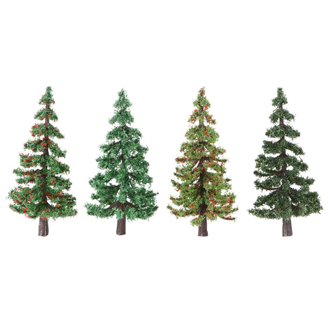 NUOBESTY 4pcs Simulation Model Model Mini Train Accessories Model Trains Faux Plant Diorama Craft Hand Decor Pine Tree Decor Plants Sand Table Accessory Artificial Student Nylon Set