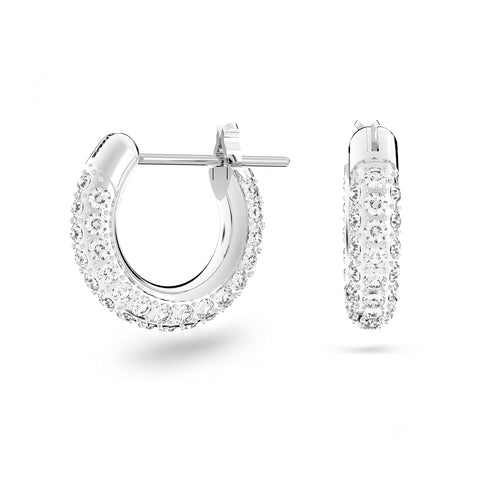 Swarovski Women's Stone Hoop Pierced Earrings, Set of Brilliant White Swarovski Crystal Hoop Earrings with Rhodium Plating