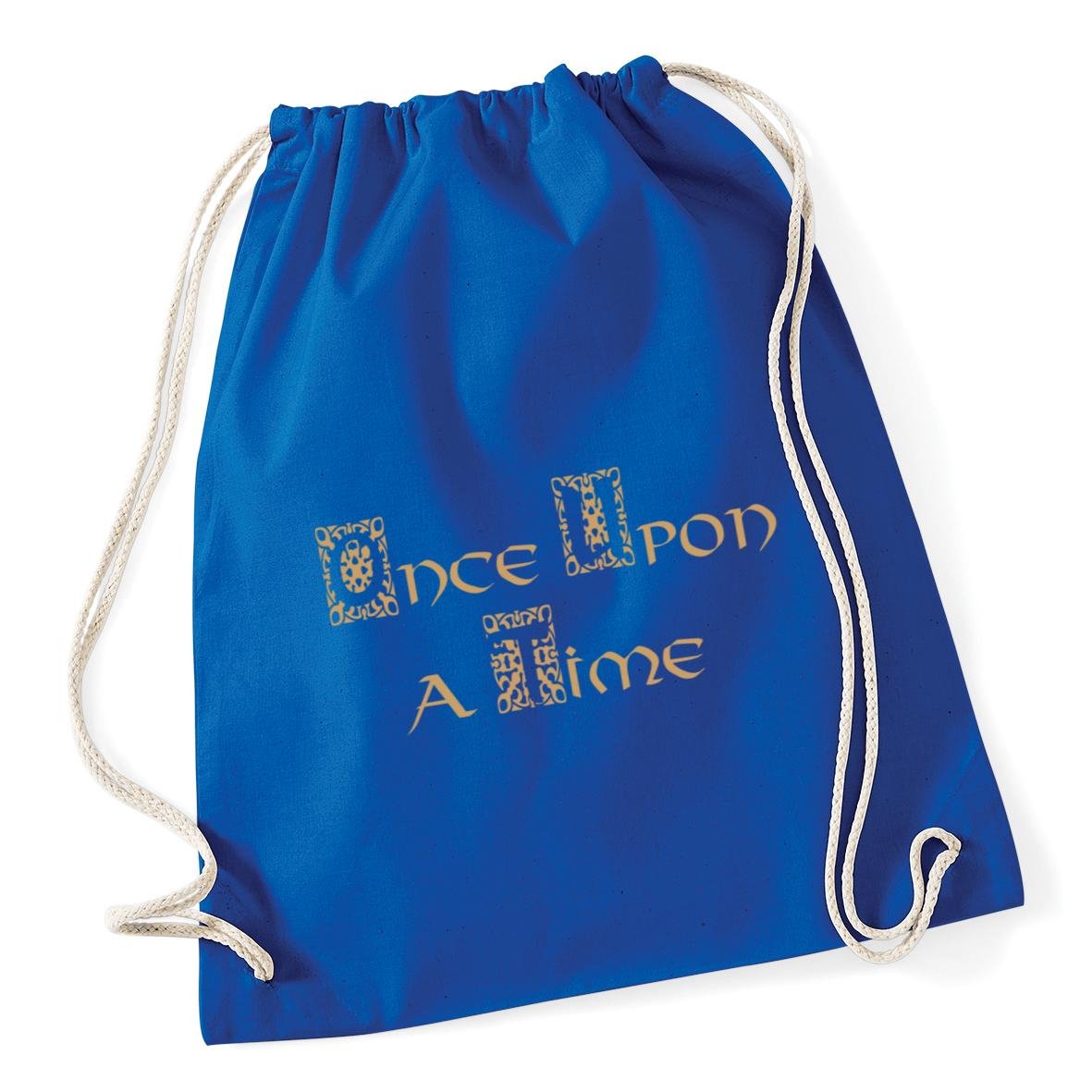 Hippowarehouse Once upon a time Drawstring Cotton School Gum Kid Bag Sack 37cm x 46cm, 12 litres