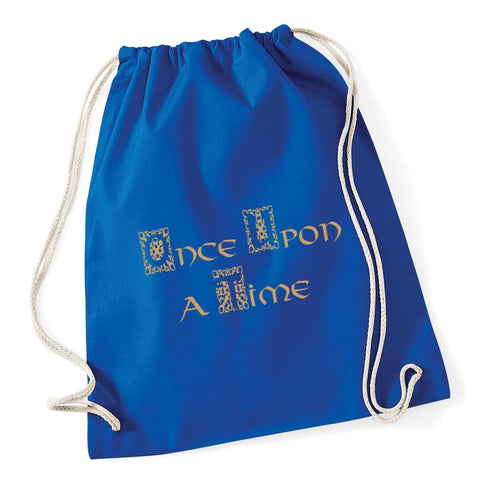 Hippowarehouse Once upon a time Drawstring Cotton School Gum Kid Bag Sack 37cm x 46cm, 12 litres