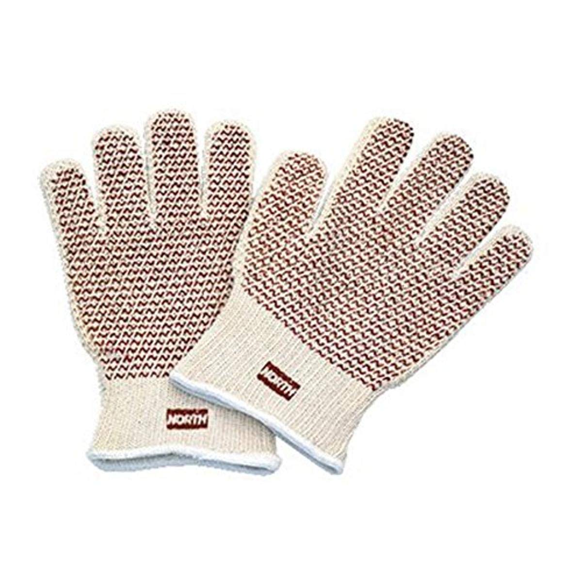 North by Honeywell 51/7147 Grip N Hot Mill Nitrile Coated Gloves, Fabric/Cotton, Natural, Men's-Medium (Pack of 12)