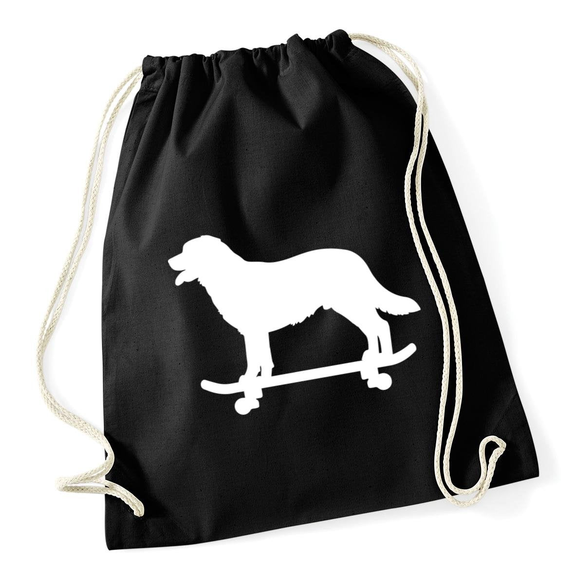 HippoWarehouse Skateboarding dog Drawstring Cotton School Gym Kid Bag Sack 37cm x 46cm, 12 litres