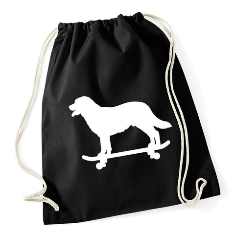 HippoWarehouse Skateboarding dog Drawstring Cotton School Gym Kid Bag Sack 37cm x 46cm, 12 litres